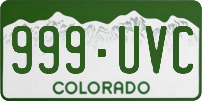 CO license plate 999UVC