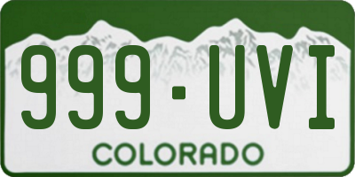 CO license plate 999UVI