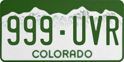 CO license plate 999UVR