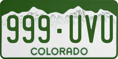 CO license plate 999UVU