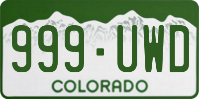 CO license plate 999UWD