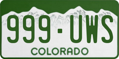 CO license plate 999UWS