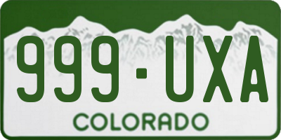 CO license plate 999UXA