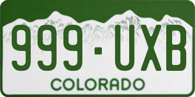 CO license plate 999UXB