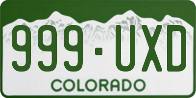 CO license plate 999UXD
