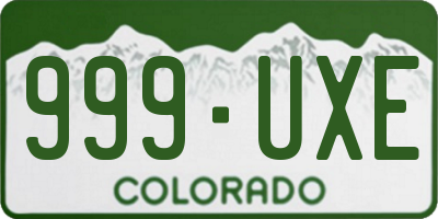 CO license plate 999UXE