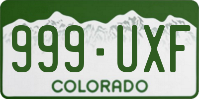 CO license plate 999UXF