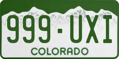 CO license plate 999UXI