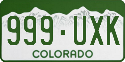 CO license plate 999UXK