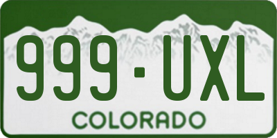 CO license plate 999UXL