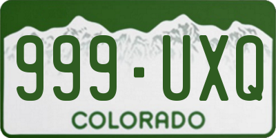 CO license plate 999UXQ