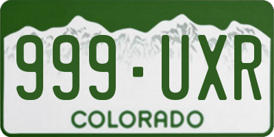 CO license plate 999UXR