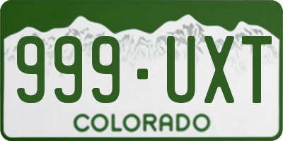 CO license plate 999UXT