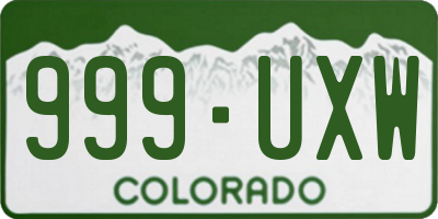 CO license plate 999UXW
