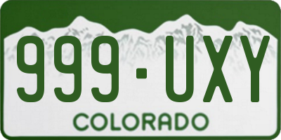 CO license plate 999UXY
