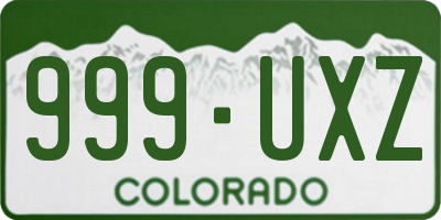 CO license plate 999UXZ