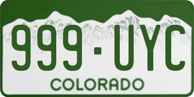 CO license plate 999UYC