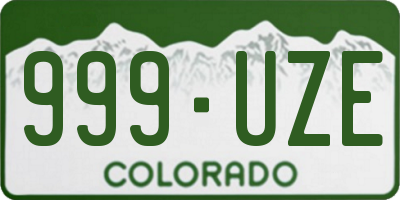 CO license plate 999UZE