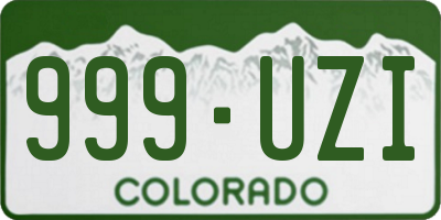 CO license plate 999UZI