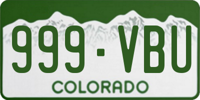 CO license plate 999VBU