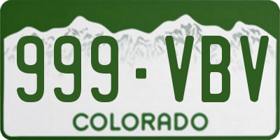 CO license plate 999VBV