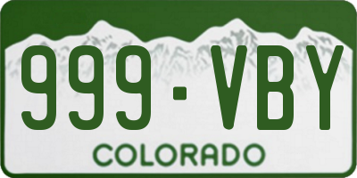 CO license plate 999VBY