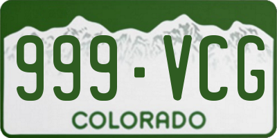 CO license plate 999VCG