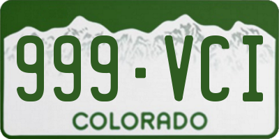 CO license plate 999VCI