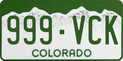 CO license plate 999VCK