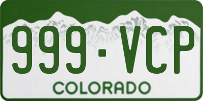 CO license plate 999VCP