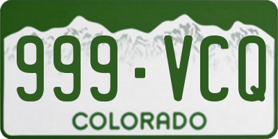 CO license plate 999VCQ