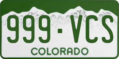 CO license plate 999VCS