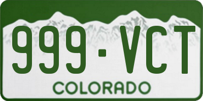 CO license plate 999VCT
