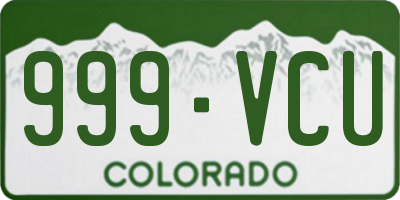 CO license plate 999VCU