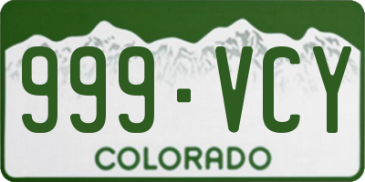 CO license plate 999VCY