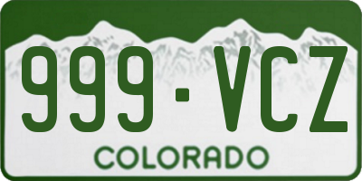 CO license plate 999VCZ