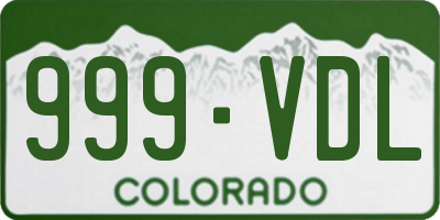 CO license plate 999VDL