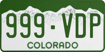 CO license plate 999VDP