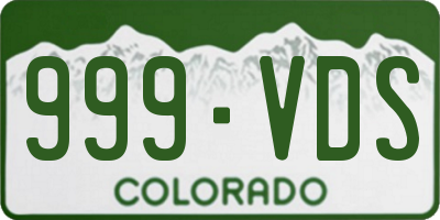 CO license plate 999VDS