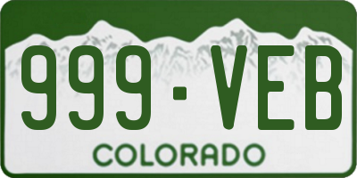 CO license plate 999VEB