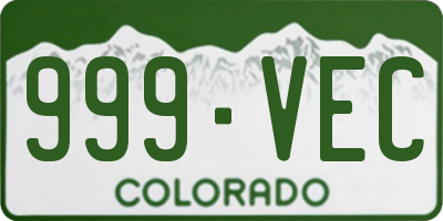 CO license plate 999VEC