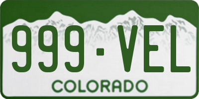 CO license plate 999VEL