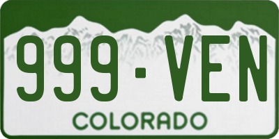 CO license plate 999VEN