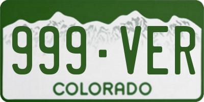 CO license plate 999VER