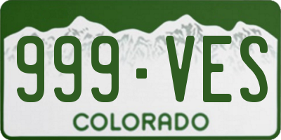 CO license plate 999VES
