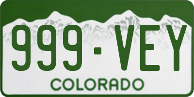 CO license plate 999VEY