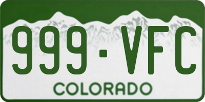 CO license plate 999VFC