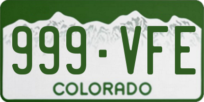 CO license plate 999VFE