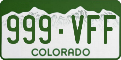 CO license plate 999VFF