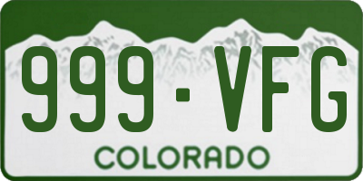 CO license plate 999VFG